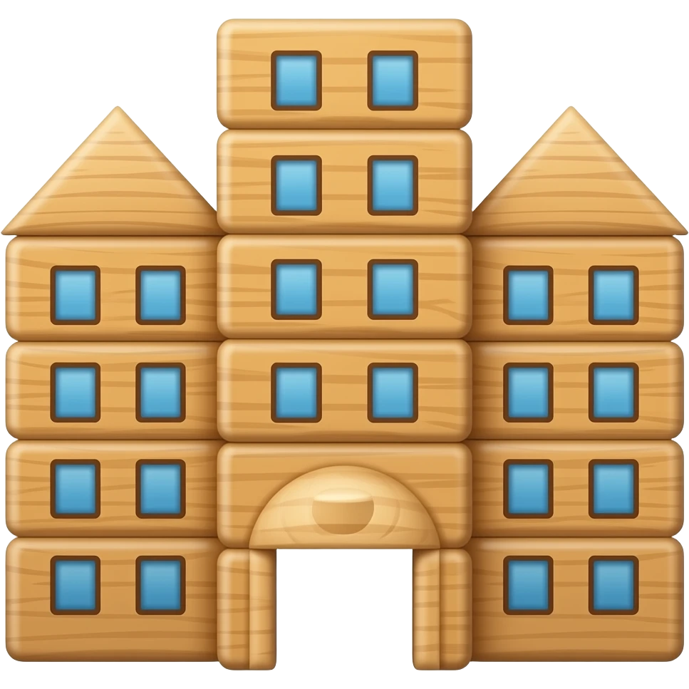 Wooden building blocks emoji