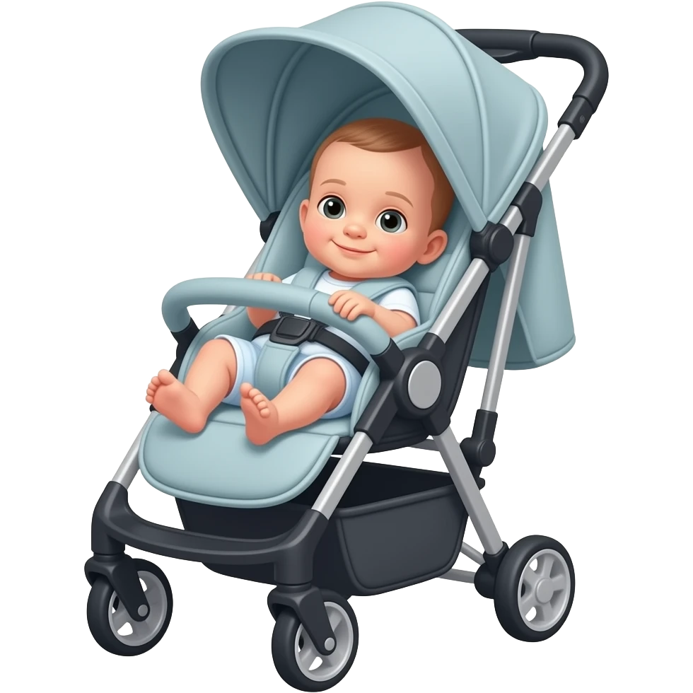 stroller with newborn emoji