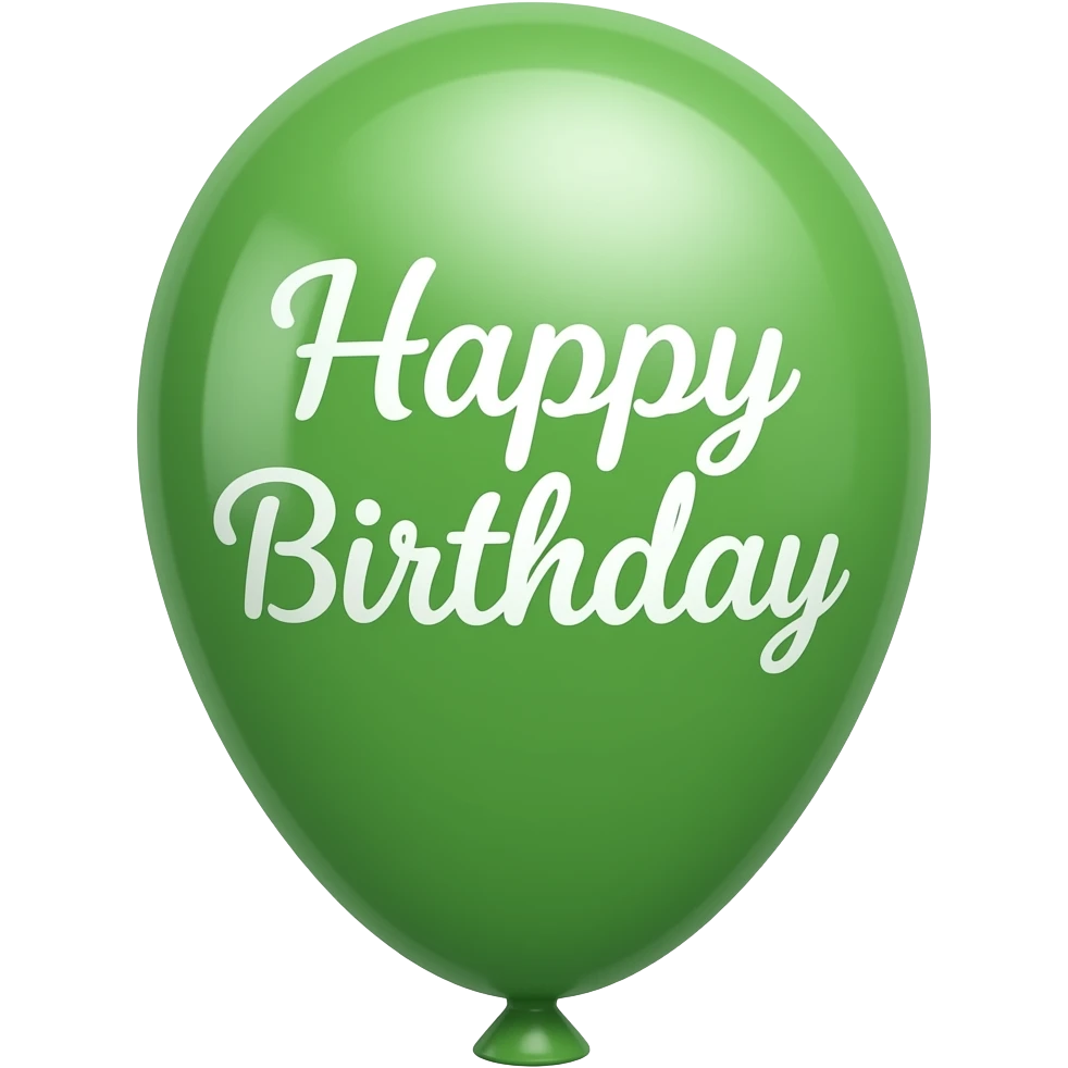 SAGE GREEN HAPPY BIRTHDAY BALLOON emoji