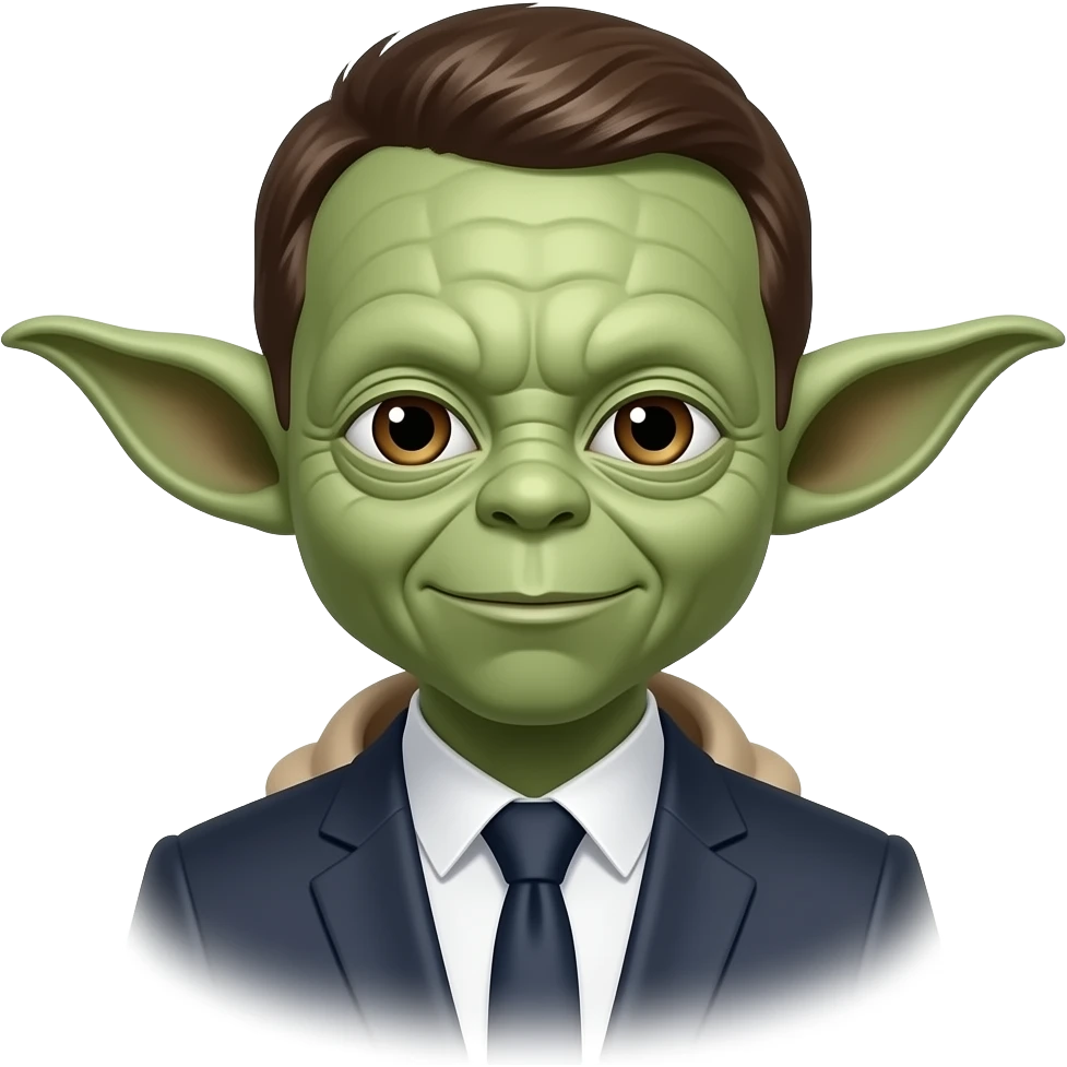 Emmanuel Macron avec maître Yoda emoji