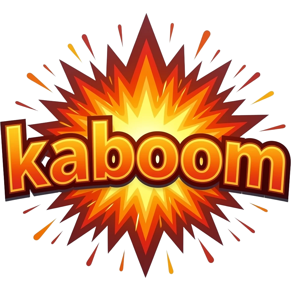 kaboom word and animation emoji