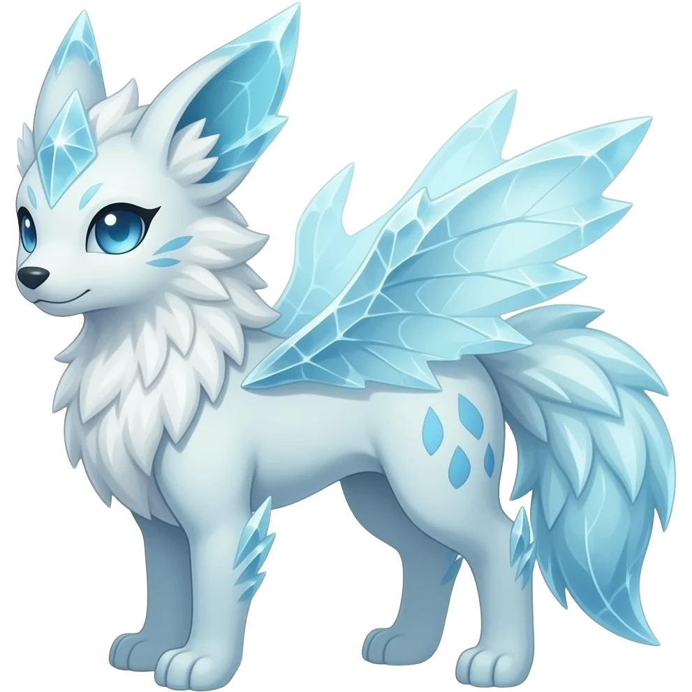 elemental icy floral ethereal glacial Axew-Rufflet-Brionne-Celebi-Pokémon-Fakémon-hybrid-creature emoji