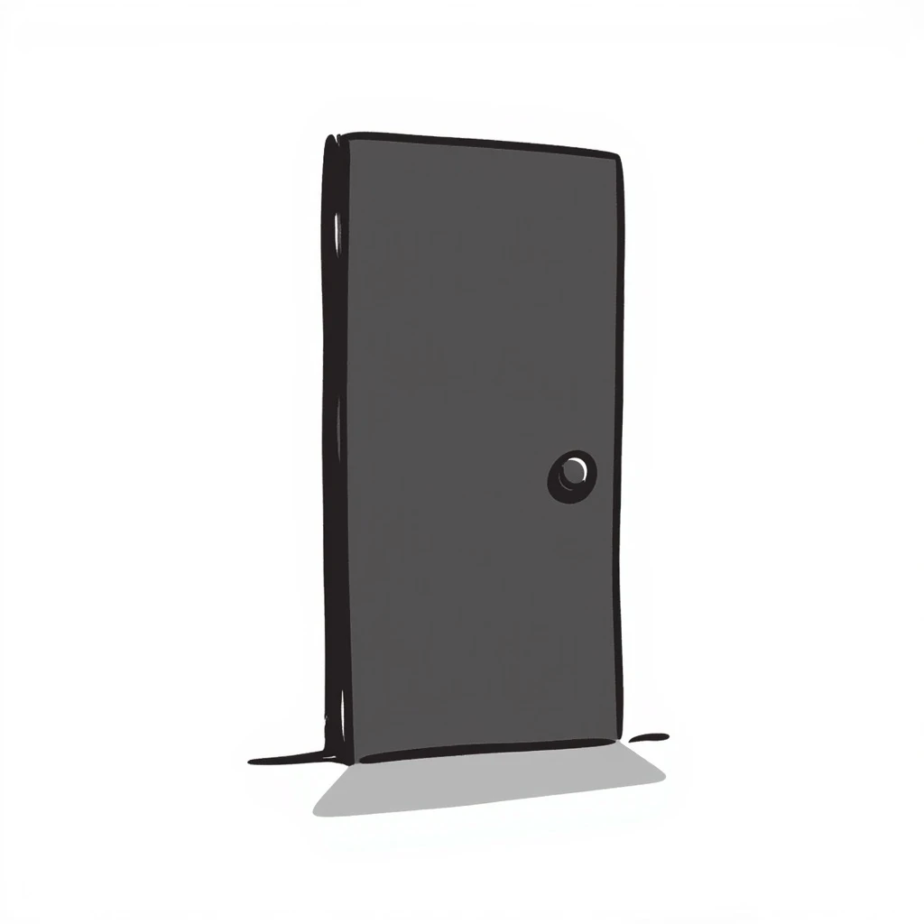 door, hand-drawn black doodle style emoji