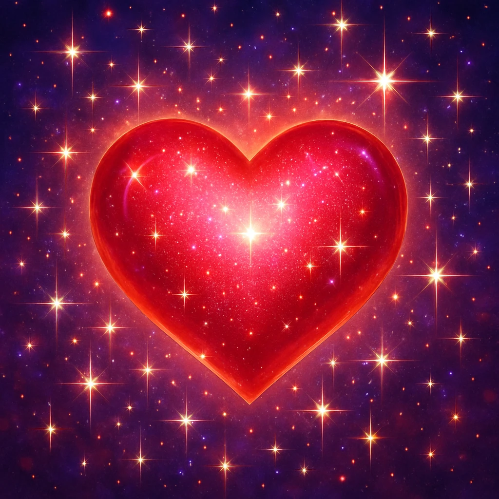 shiny heart with glittering sparkles emoji