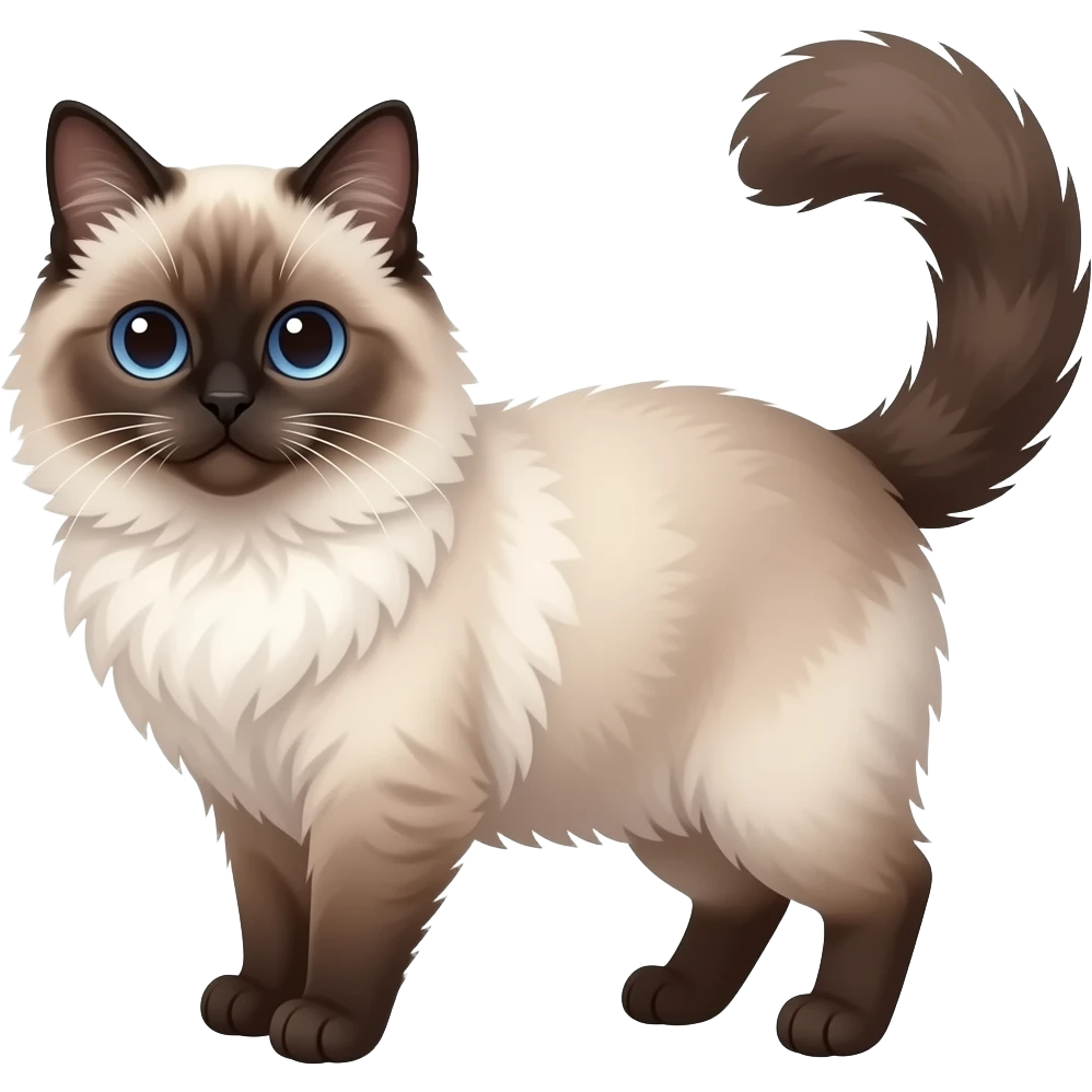 Ragdoll cat brown mitted emoji