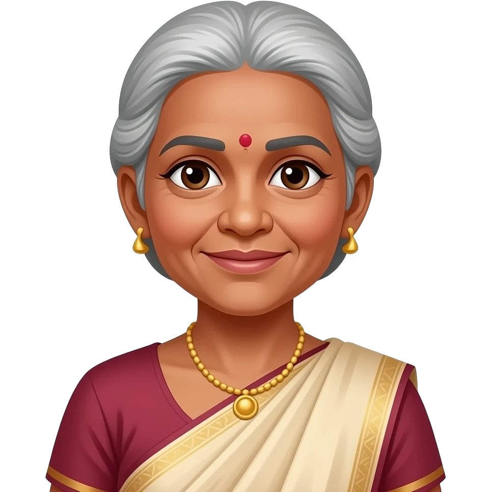 old indian grey hair female in kurti emoji