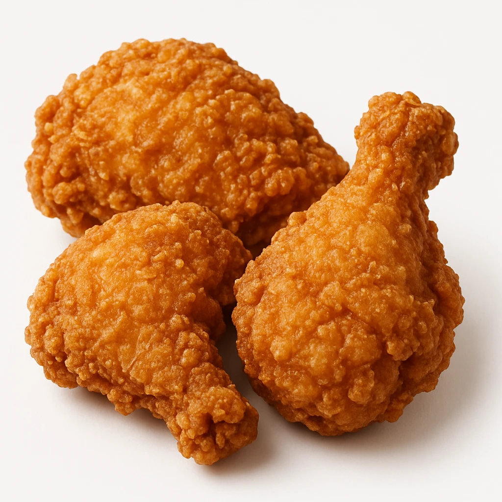 fried chicken, realistic crispy texture, golden brown, isolated, appetizing emoji