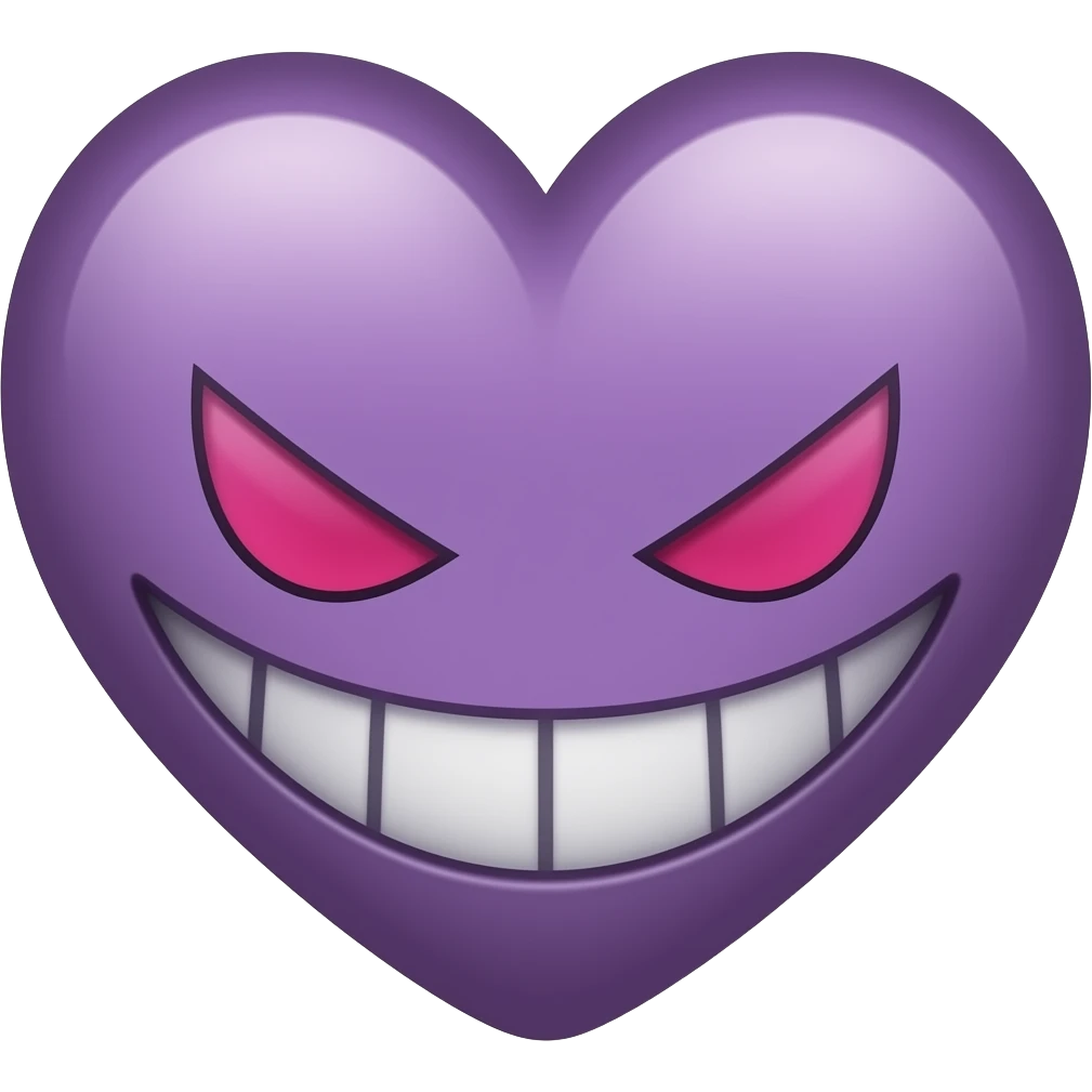Sleepy gengar pokemon heart emoji