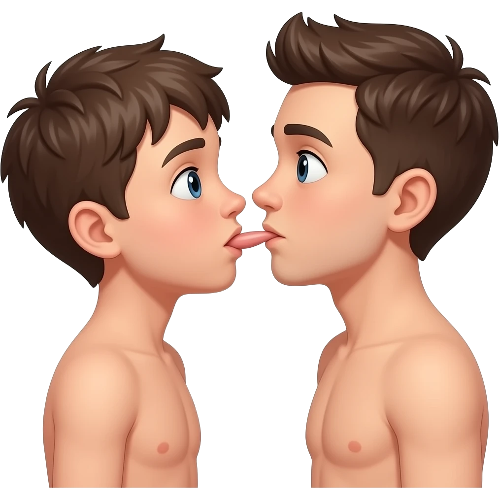 naked boy peeing with his penis in mouth of other boy emoji