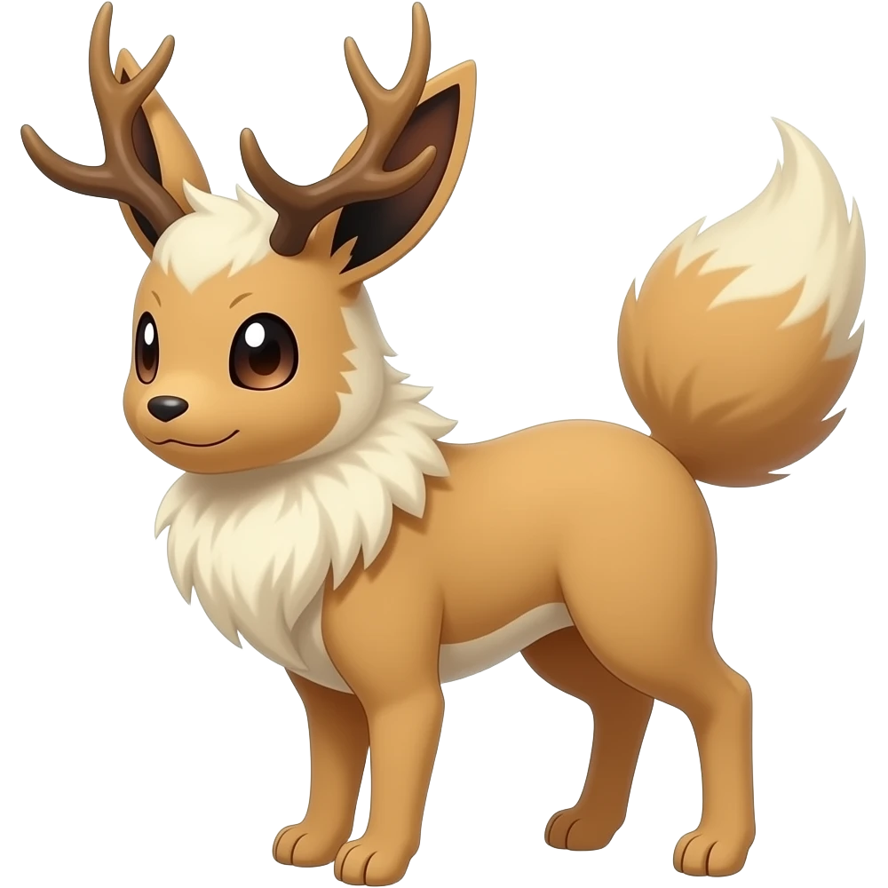 Jackalope-Eevee-fusion-hybrid-animal-creature with antlers emoji