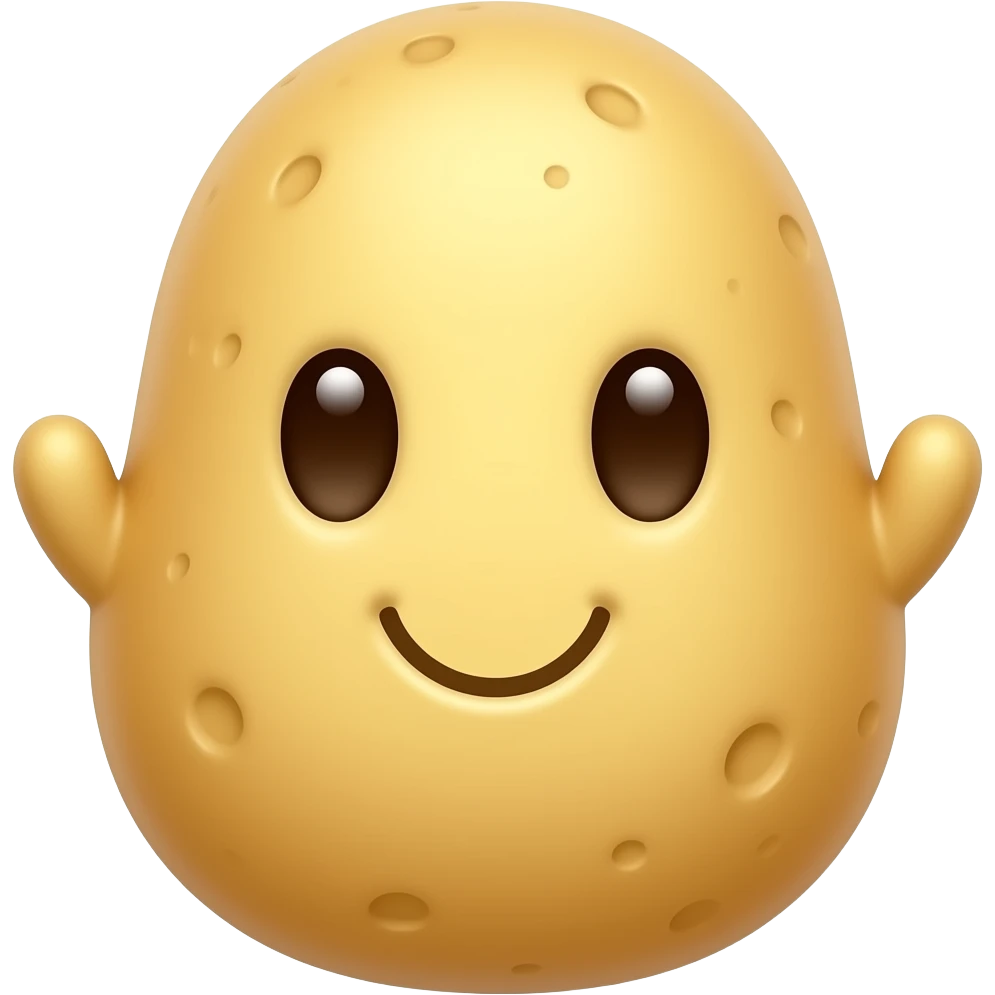 Potato filter emoji an emoji of a potato with cute eyes and smile emoji