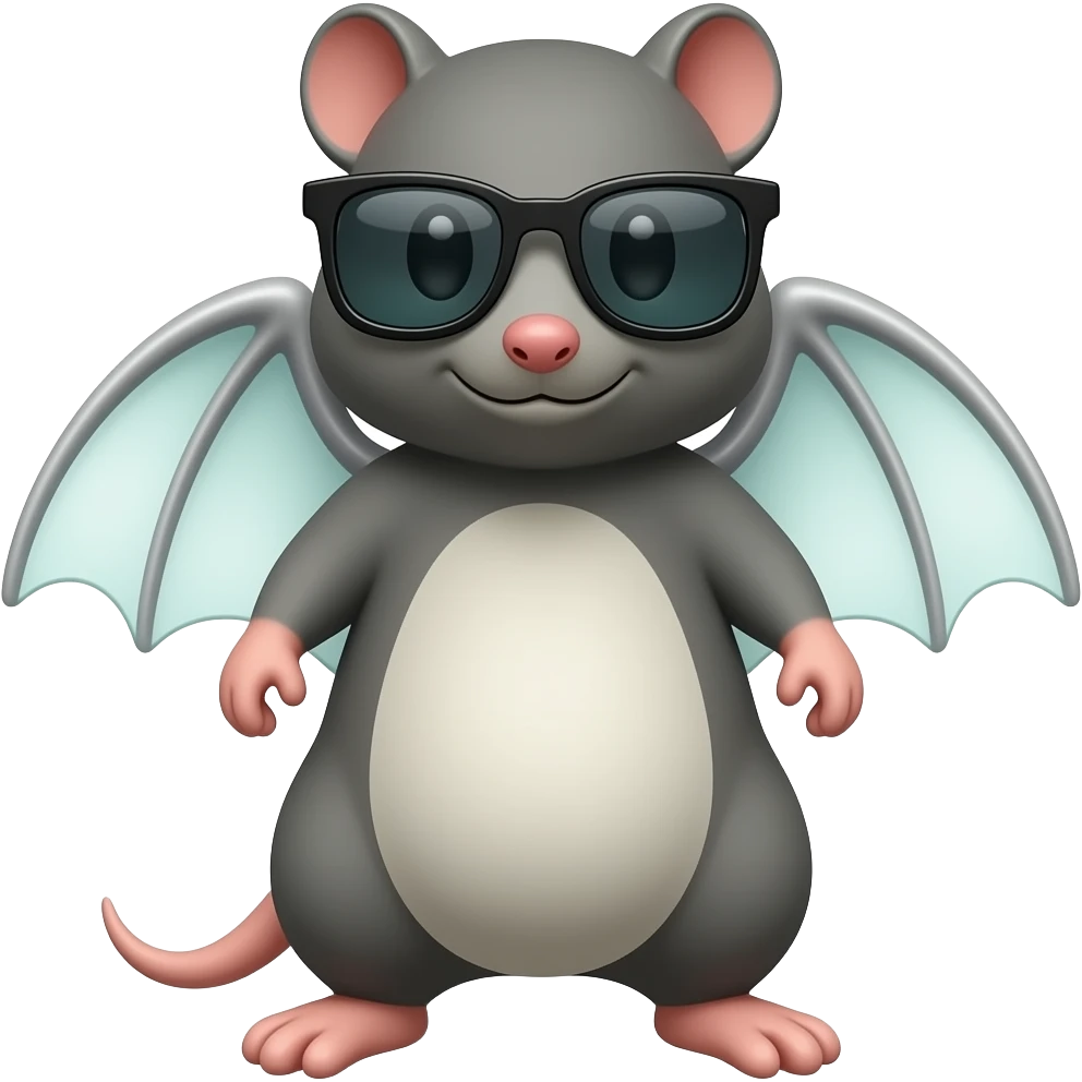 crea una talpa che vola con delle ali e gli occhiali da sole emoji