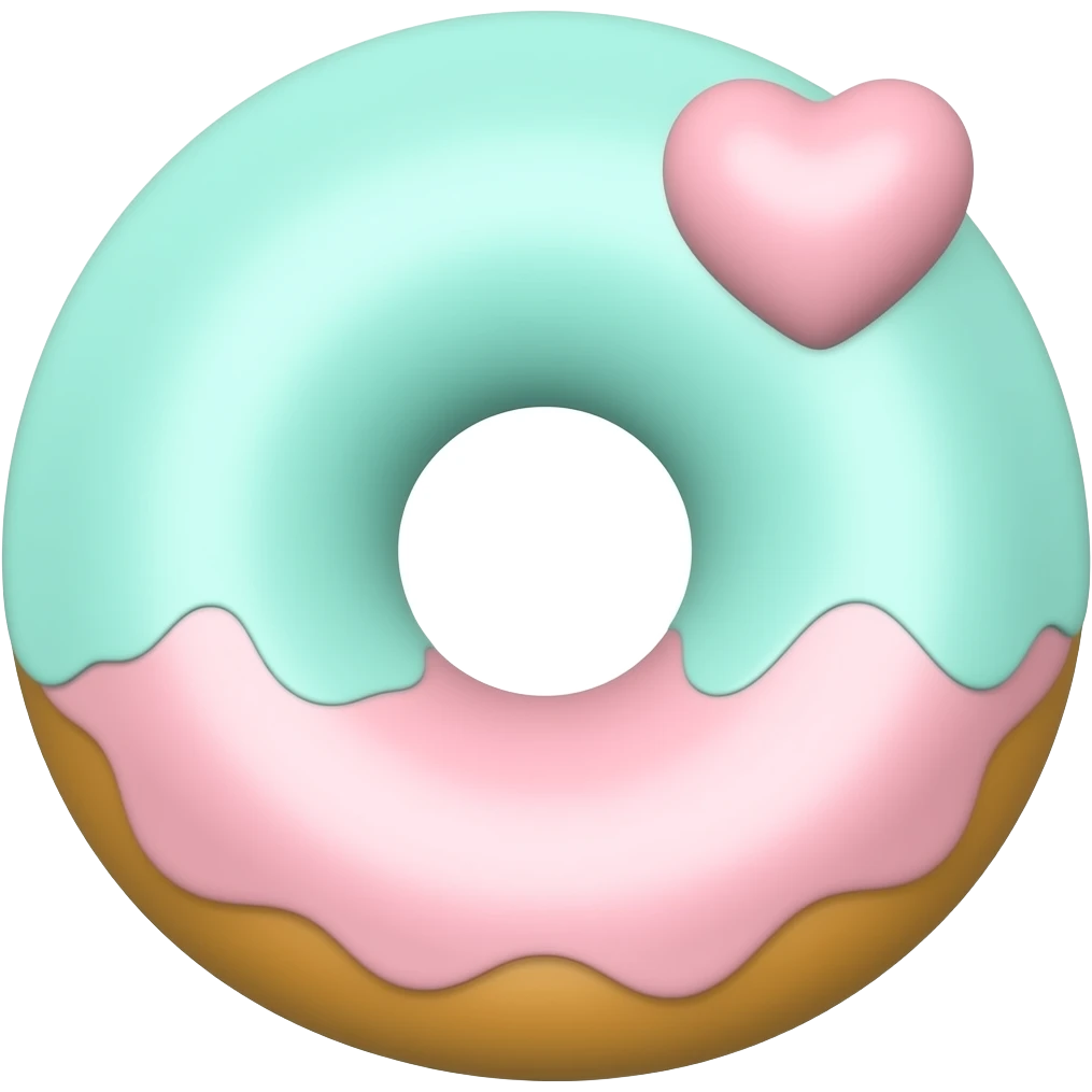 A donut with Barbie-inspired ornament no barbie in person with pastel barbie colour emoji