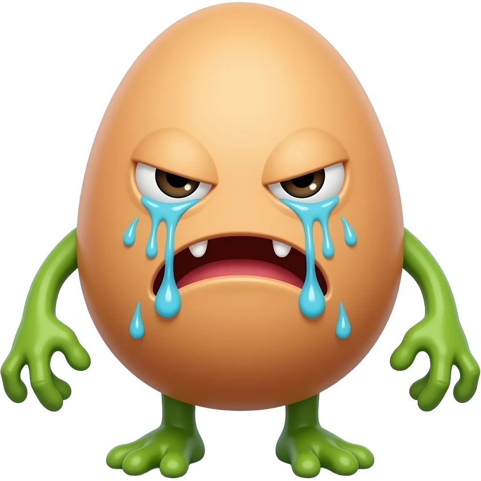 egg fiend evil criying monster emoji