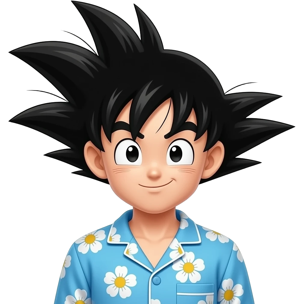 Son goku dans un pijama de oui de poppy playtime emoji