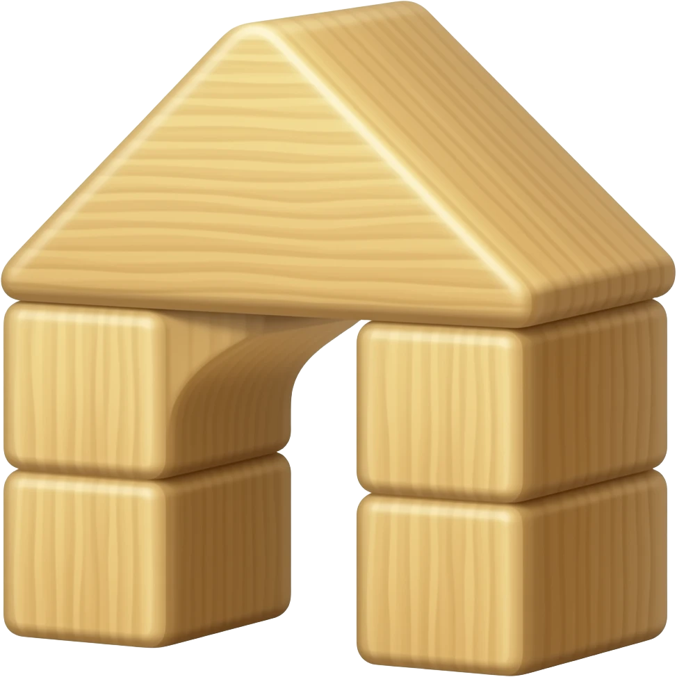 Wooden building blocks emoji