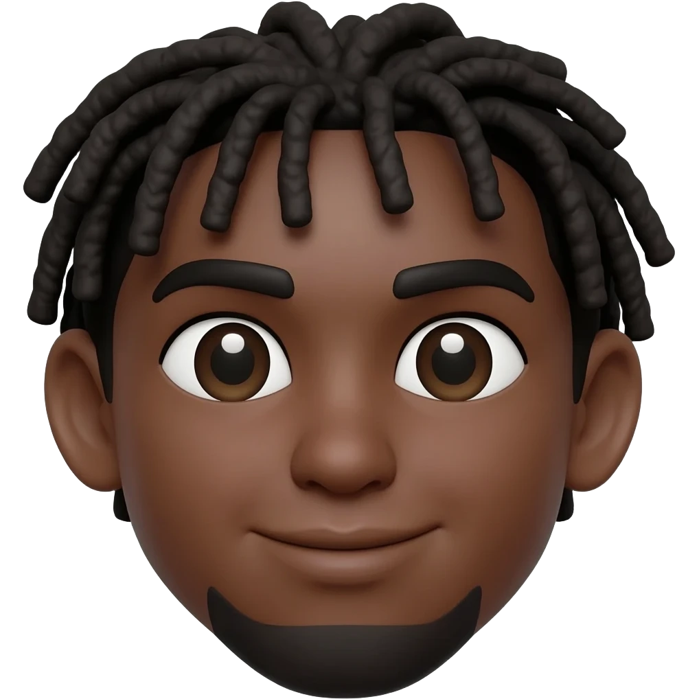 memoji jovem negro com dreadlocks curto emoji