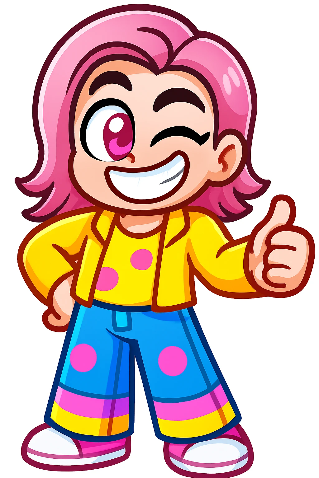 Extract every character from the background, including the clothes and accessories they are wearing, and place on a transparent background. Keep the original style and appearance exactly the same. and separately give me the each character picture

 emoji