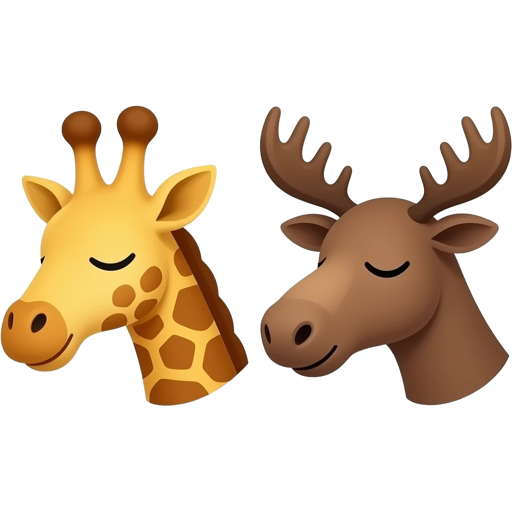 Einfacher Giraffenkopf und Elchkopf schlafen emoji