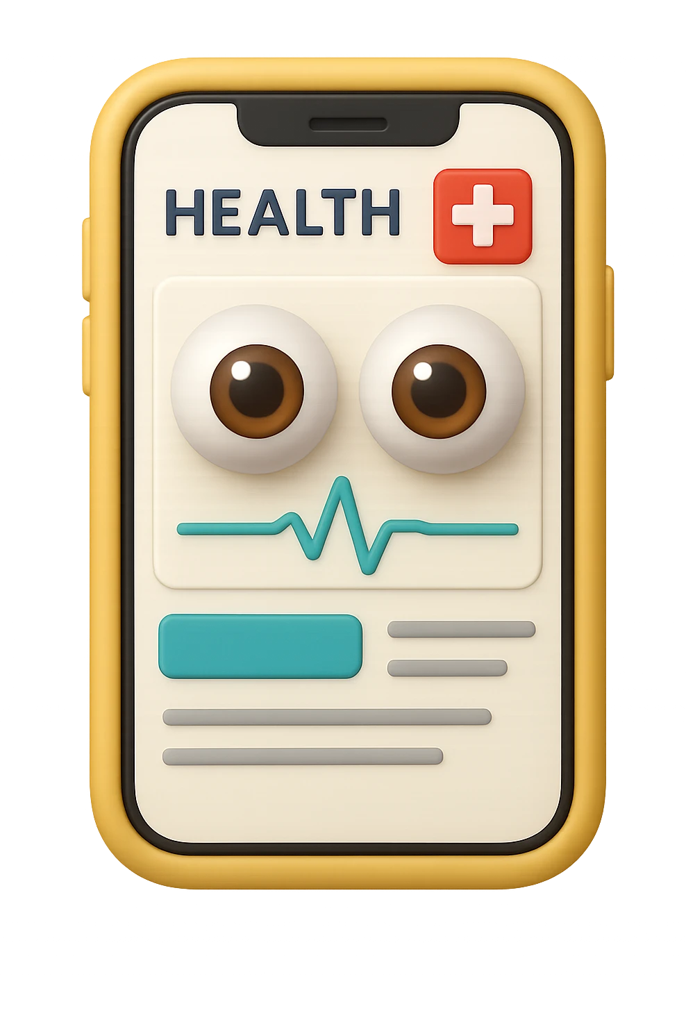 emoji 3d stile iphone di schermo di pc medico con occhi 3d emoji