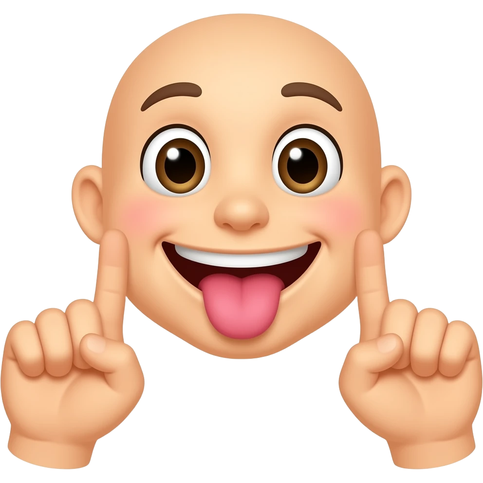 Happy face with tongue between two fingers emoji