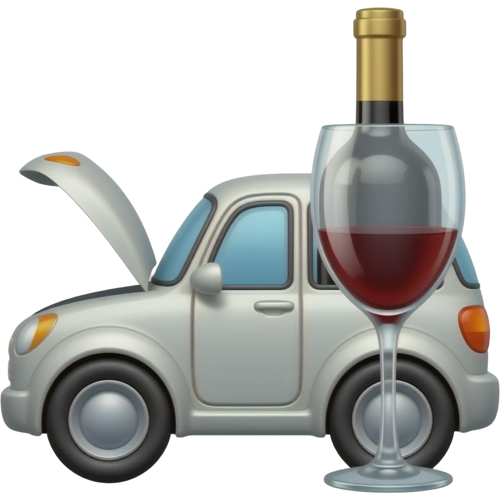 wine on car emoji