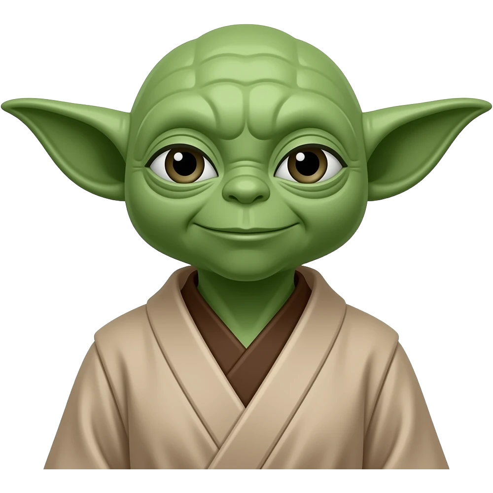 Using picture create a female yoda emoji