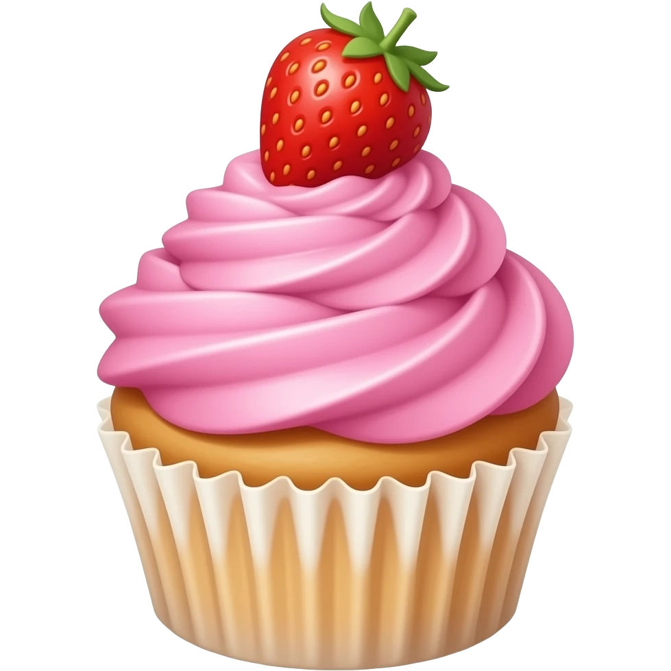 Cupcake with pink icing emoji