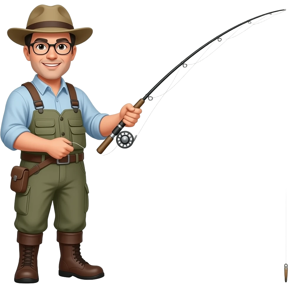 Fly fishing man emoji
