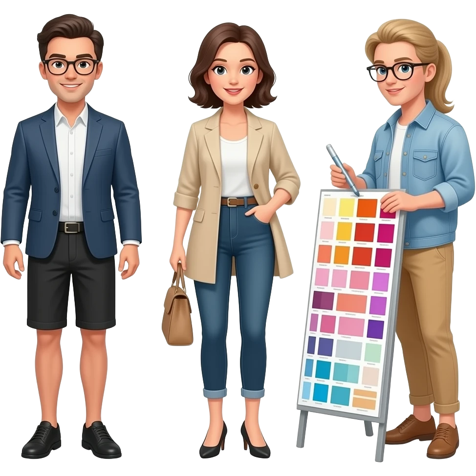 fashion designer works with pantone card emoji
