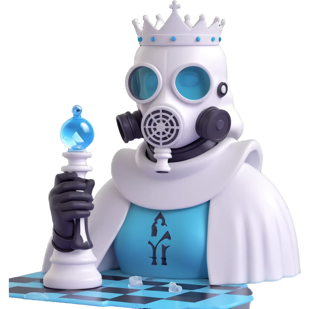 hacker chess piece white queen with climate change theme emoji