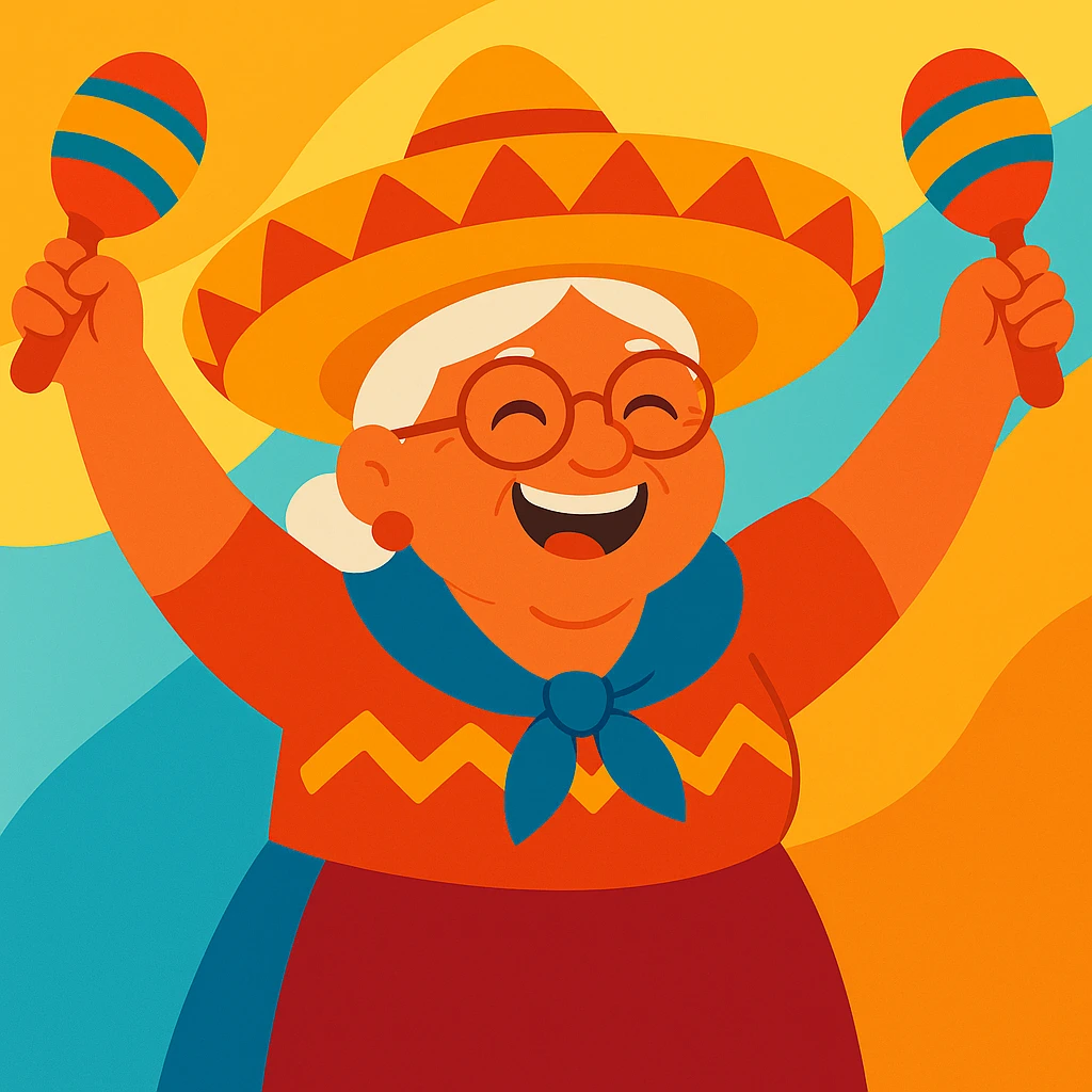 Add colorful maracas in both hands, keep vibrant and joyful style, festive and celebratory mood with vibrant colors. emoji