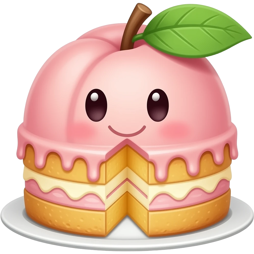 Eating an peach shaped cake emoji