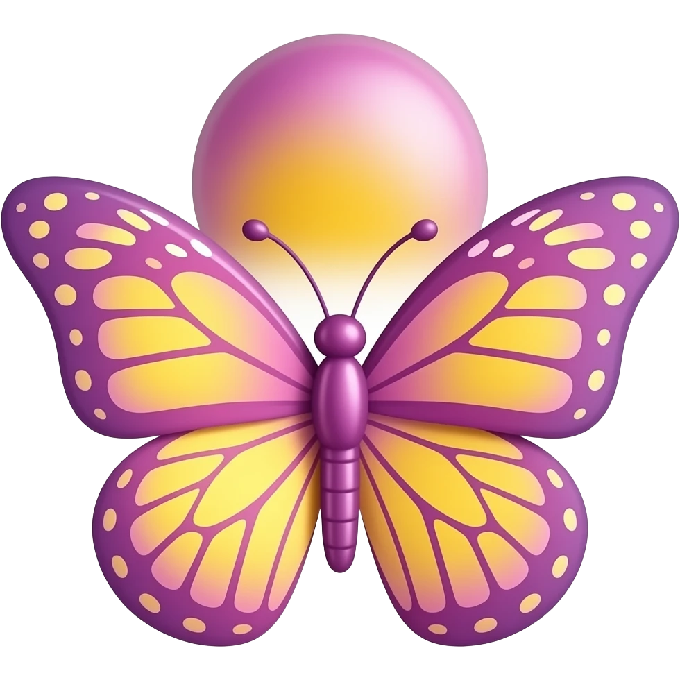 yellow and purple a round cute wall decor like butterfly flower ribboninspired by Barbie colour palette emoji