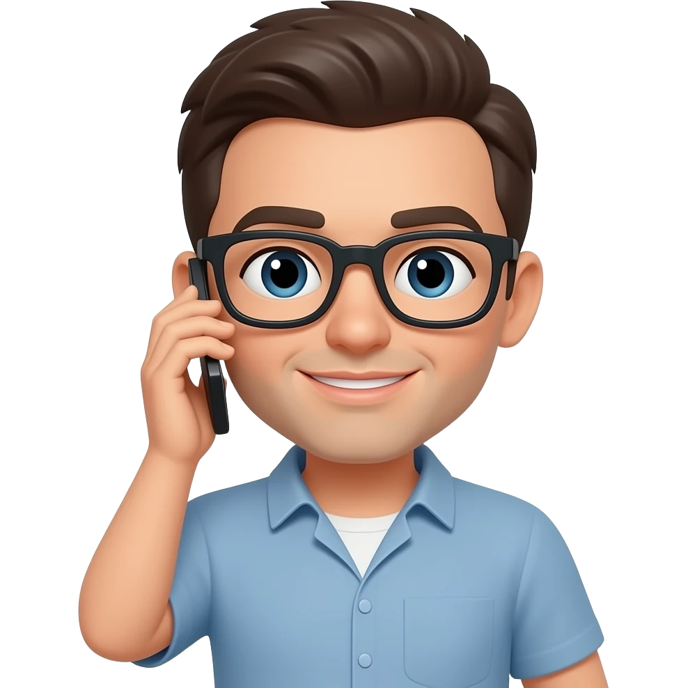 emoji listens to his phone emoji