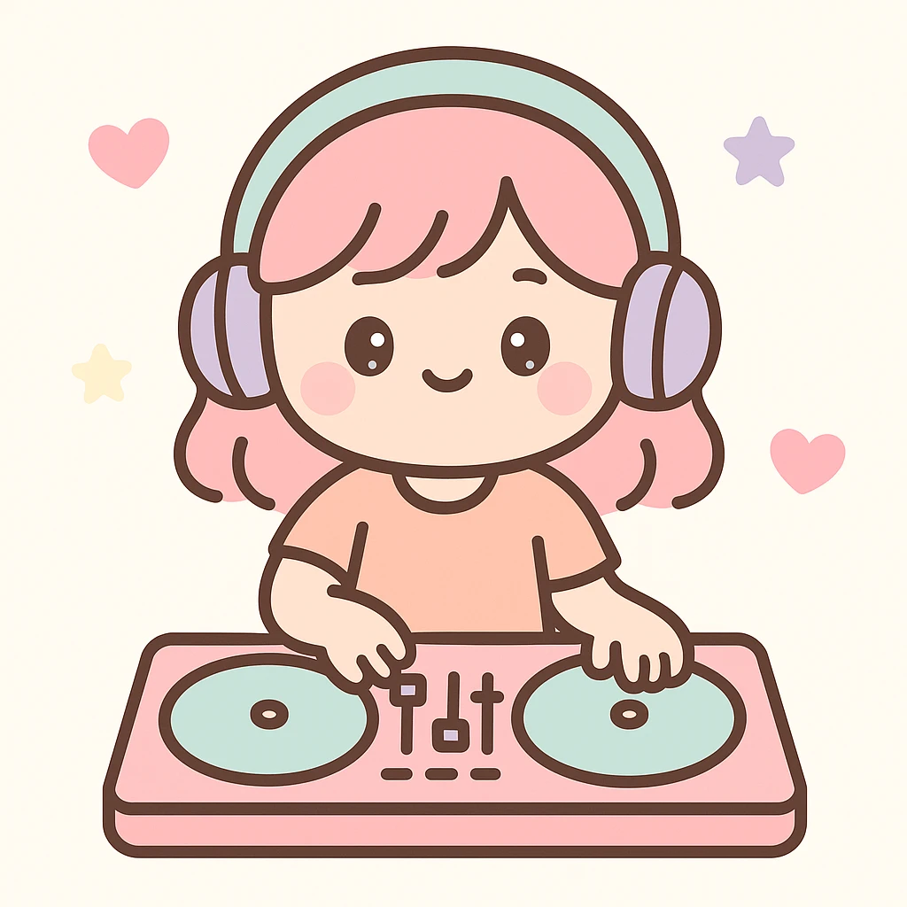 girl playing DJ set emoji
