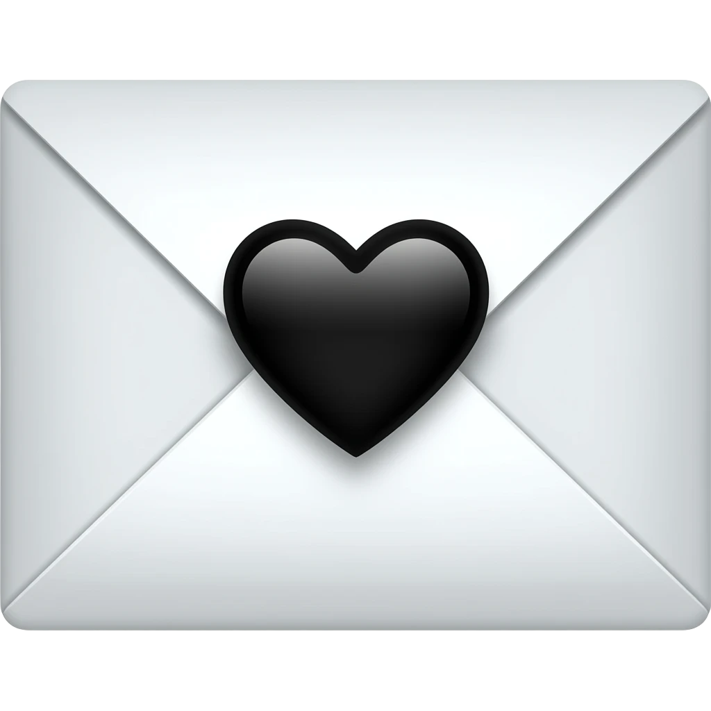 a closed white envelope with a heart on it emoji