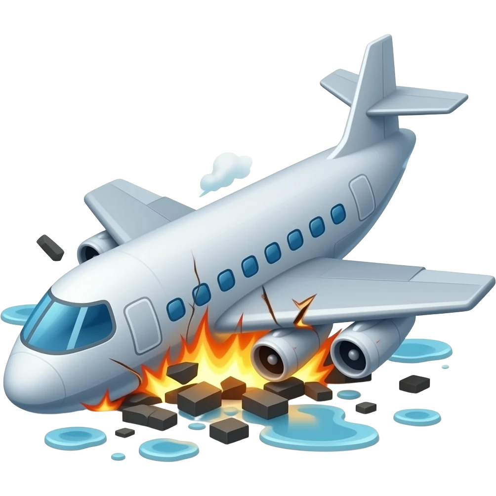 A plane crashing emoji