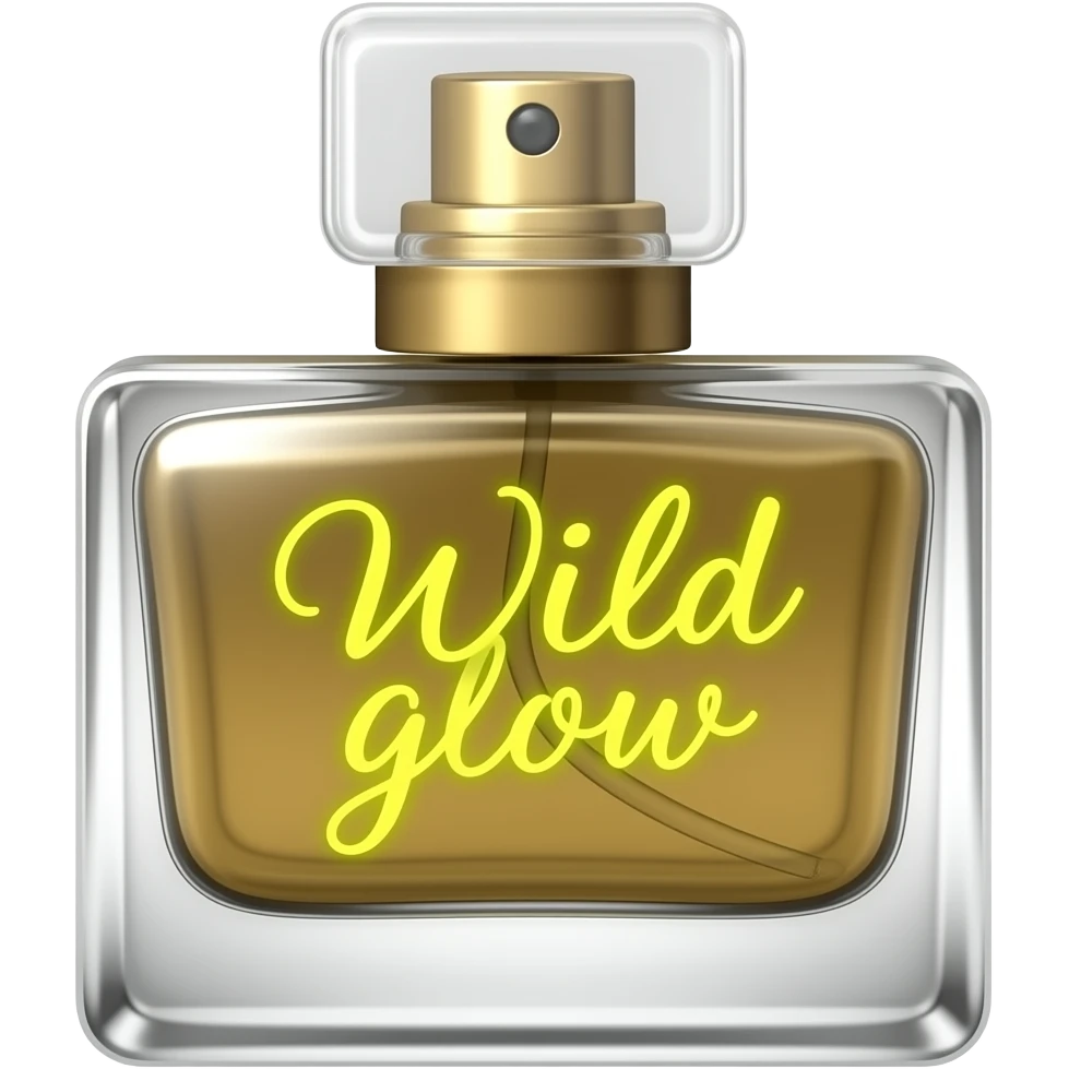 bouteille de parfums lueur sauvage ecrit sur la bouteille emoji