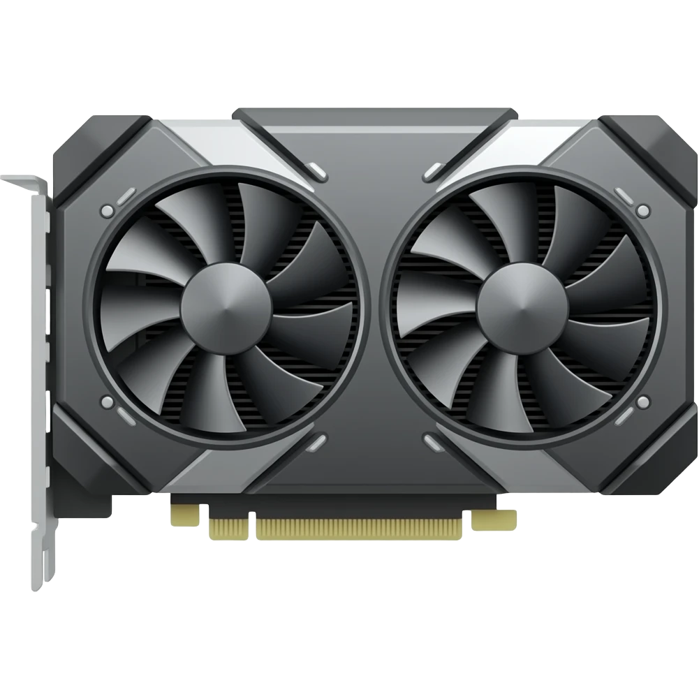 high-end GPU 3d rectangular video card two coolers emoji