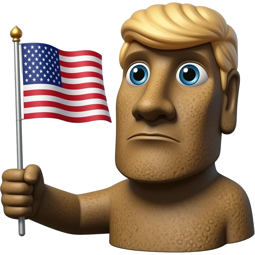 Moai with trump emoji