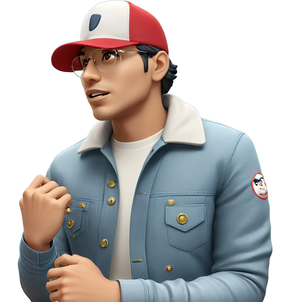 stylish man with baseball cap emoji