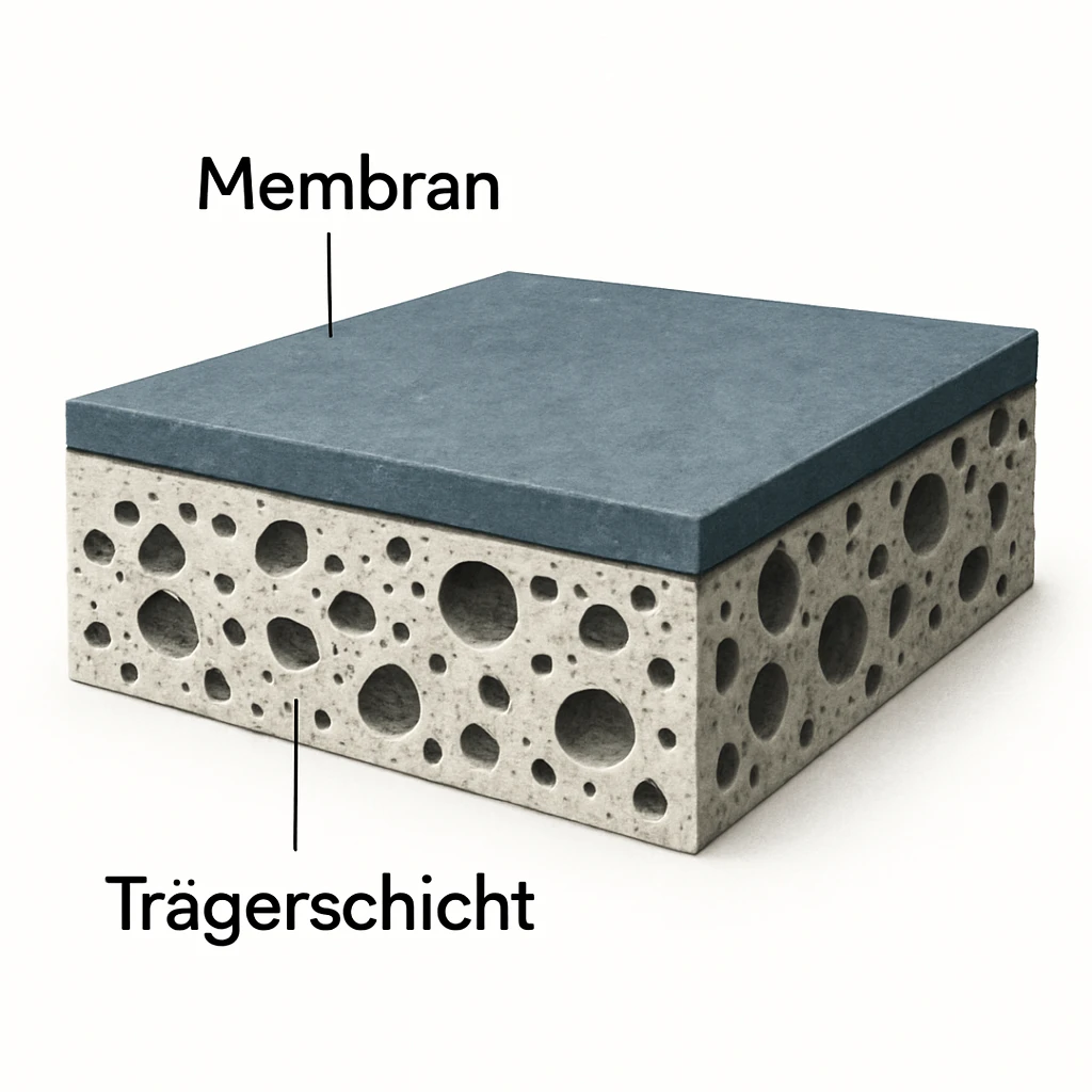 realistischer aufbau einer membranschicht. querschnit mit weißem hintergrund emoji