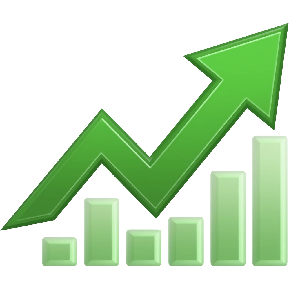 up and to the right green stock arrow emoji