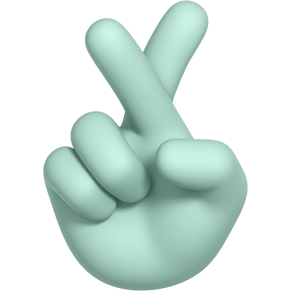 teal fingers crossed emoji