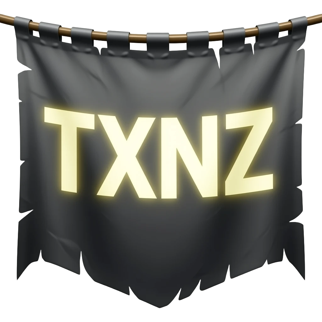Create the letters TXNZ on a banner that screams badass!!!! emoji