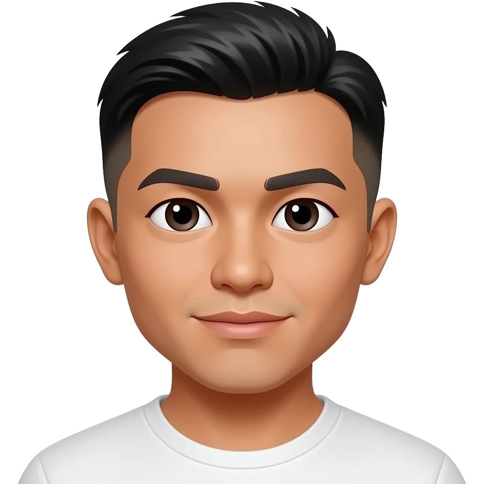 24 year old Filipino man fade hair cut closed lips opened eyes emoji