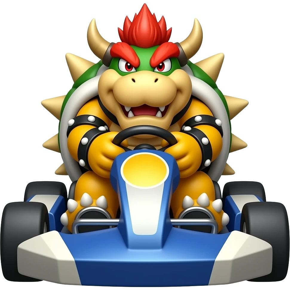 bowser dans un kart de face emoji