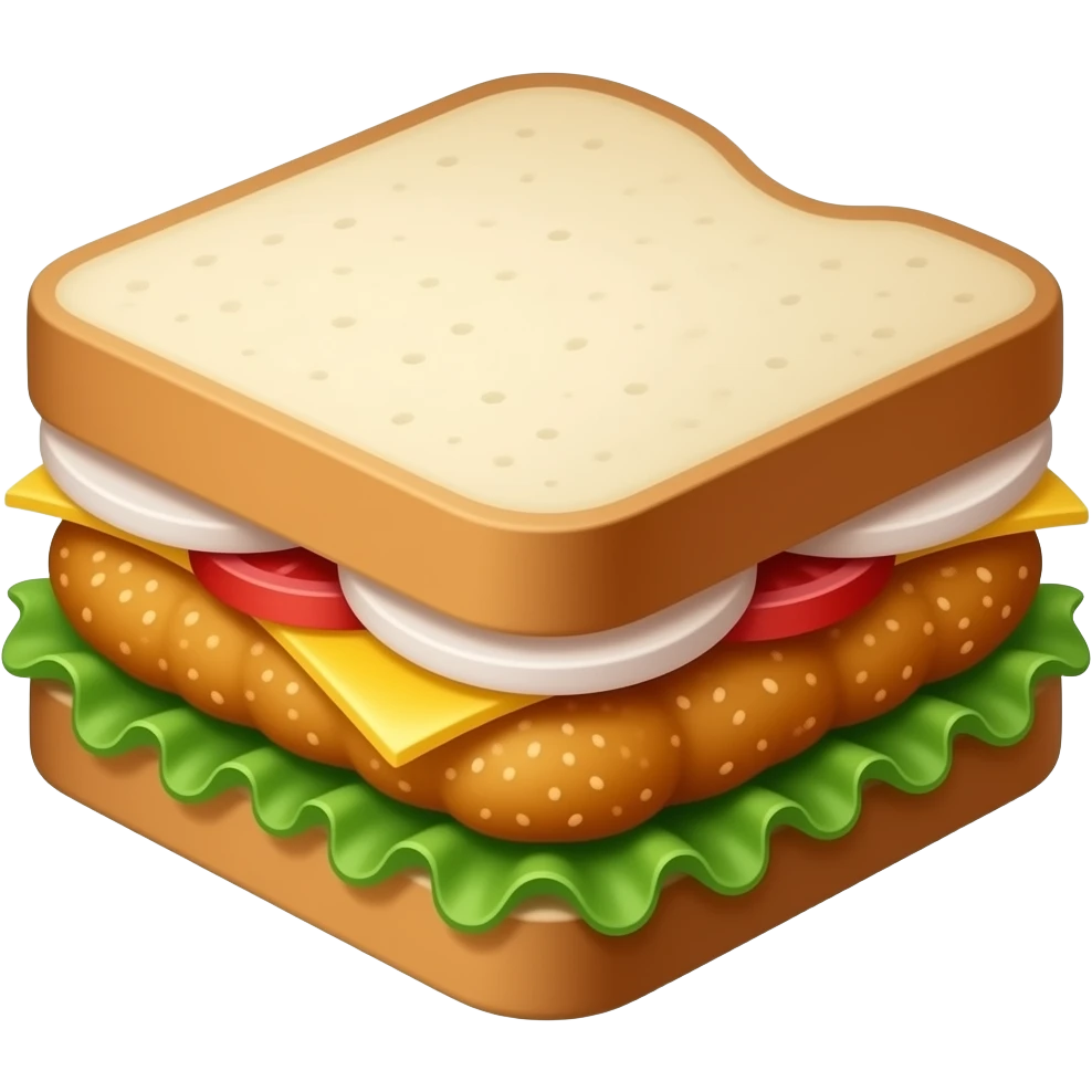 realistic -- chicken katsu square sandwich emoji