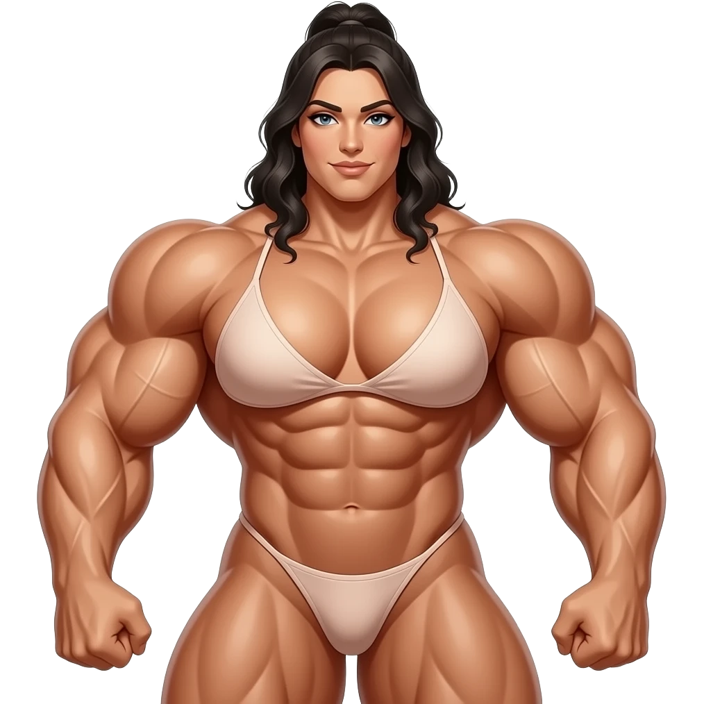 gigantic nude female huge breasts female bodybuilder with massively developed muscles emoji